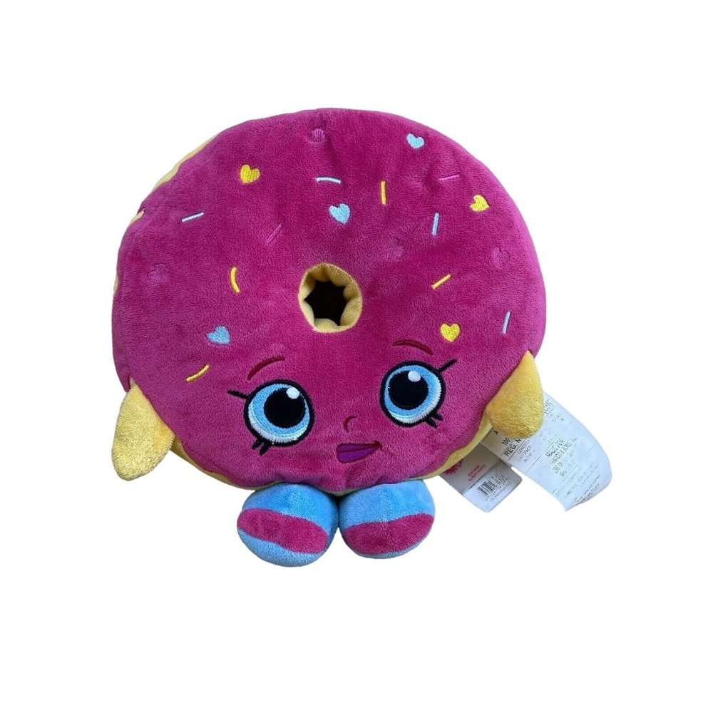 Shopkins D'Lish Donuts Pink Sprinkles Plush Pillow Cushion Stuffed Large 14"